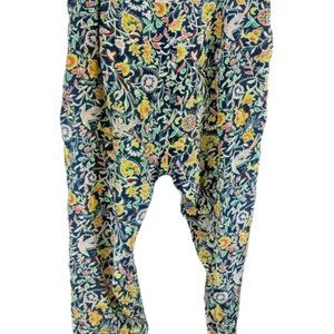 Anthropologie daughters of the liberation harem pants sz 4 blue silk floral crop